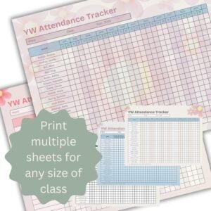 Young Women Secretary 2025 Attendance Roll Tracker | Church of Jesus Christ of Latter-day Saints | LDS YW