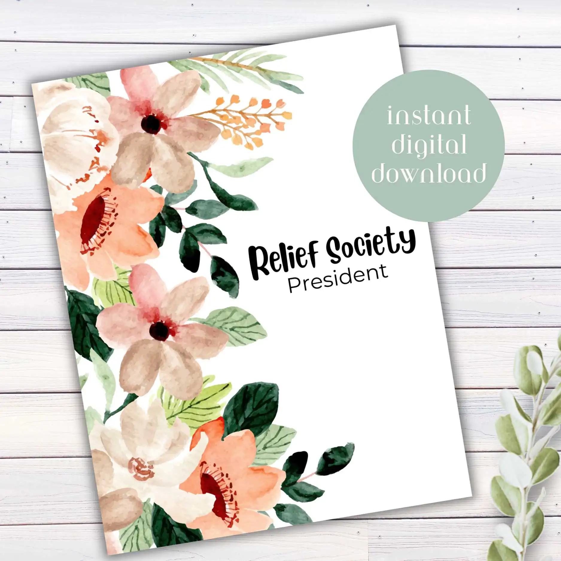 Relief Society Binder Cover plus Bonus Divider Pages | Latter-day Saint