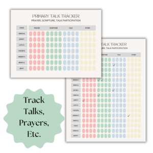 LDS Primary Prayer Talk Scripture Tracker | Great for Tracking Opening Exercise Participation | Primary Secretary | Primary Presidency