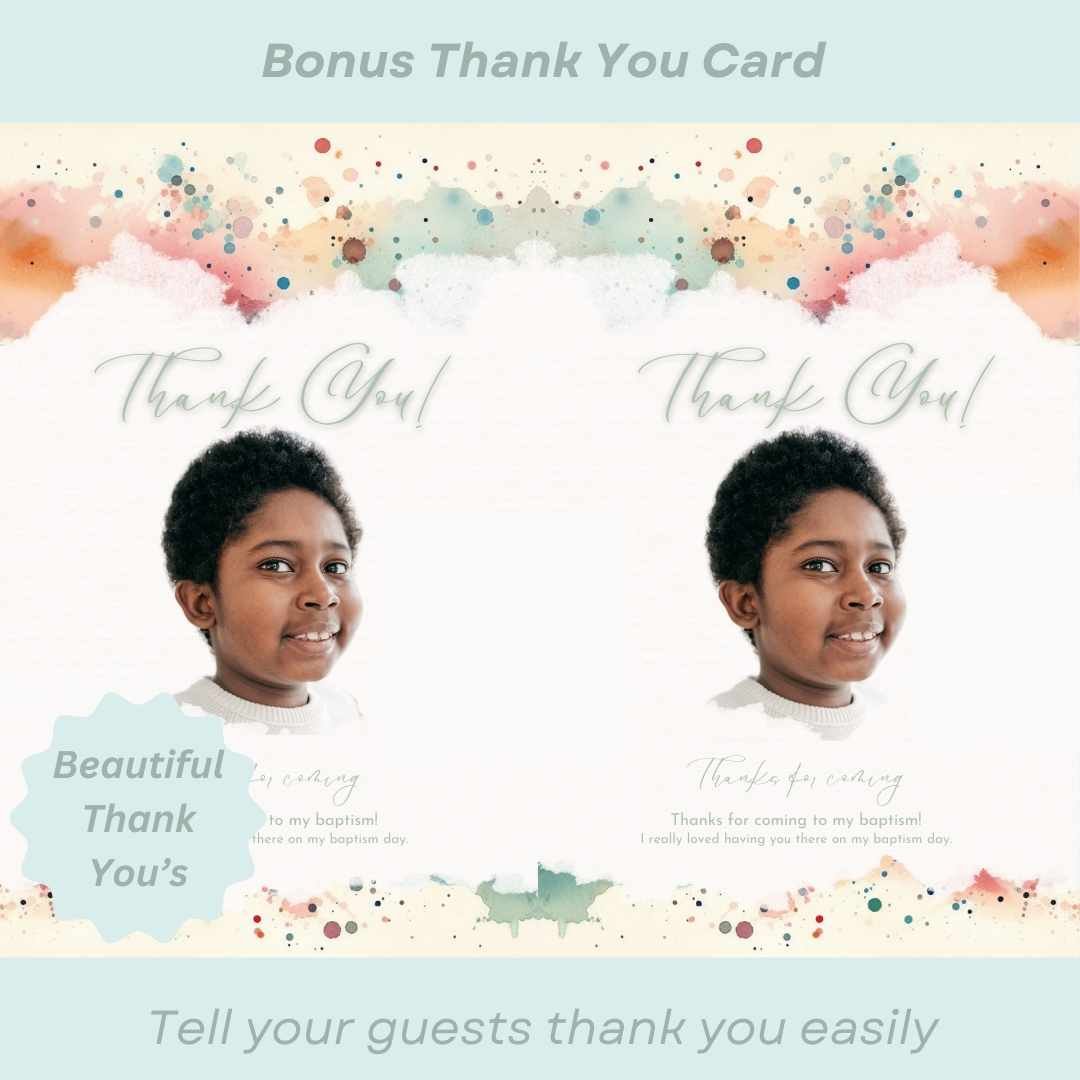 LDS Baptism Program Kit: Canva Template, Invite & Thank You Cards - Image 3