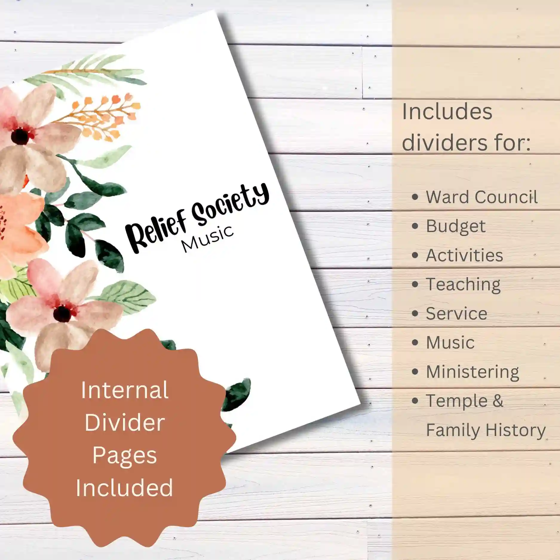 Relief Society Binder Cover plus Bonus Divider Pages | Latter-day Saint - Image 5