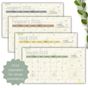 YW 2026 Calendar with Hints and Reminders