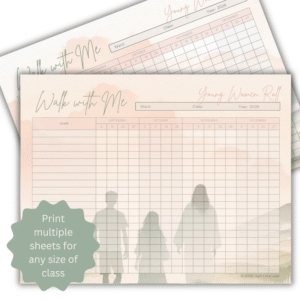 New Schedule YW Fall 2026 Attendance Roll Tracker | Church of Jesus Christ of Latter-day Saints | LDS YW Walk with Me